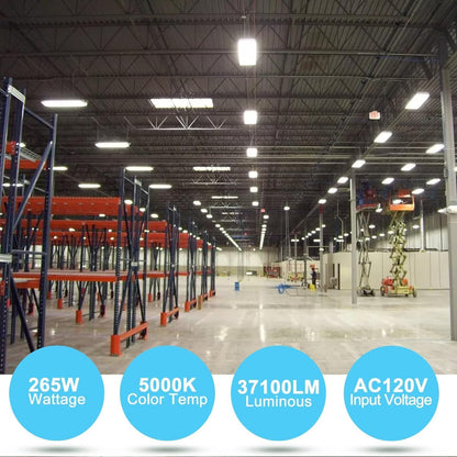 Lightdot 4 Pack LED High Bay Shop Lights with Motion Sensor, 4FT (Dimmable Remote) 240W 33600LM [Eqv.1000W MH/HPS] 5000K Daylight Linear Hanging Light for Garage Warehouse Gyms, 10 Lamp Fluorescent Fixture Replacement