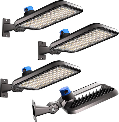 320W(350x1W LED) LED Parking Lot Lights Outdoor 48000LM 5000K Parking Lot LED Lights Commercial, IP65 Led Pole Light Arm Mount with Photocell (Driver Equipped, 7Yrs Warranty)