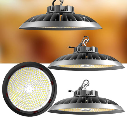Lightdot LED High Bay Light, High Bay LED Lights, AC100-277V 5000K UFO LED High Bay Shop Light with US Plug for 30-50FT Height Warehoues/Shop/Barn