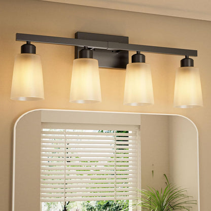 Lightdot Modern Bathroom Vanity Light, 26.5" Horizontal Metal Frame with Clear Glass Shades | Dimmable&Reversible Mounting | Vanity Lights for Bathroom Living Room Hallway Cabinet