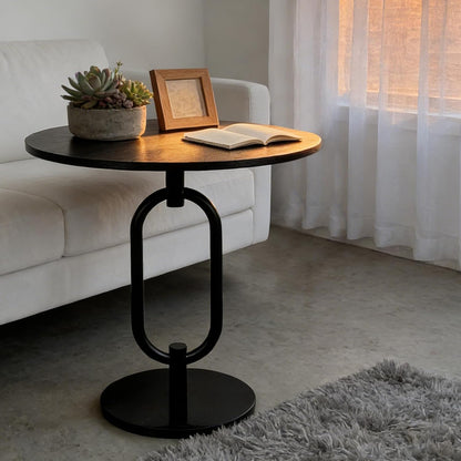 17In(W) x19In(H)  Round Side Table Heavy Duty Modern End Table Stable Sofa Side Table Marble Base Accent Coffee Table Nightstand for Living Room Bedroom