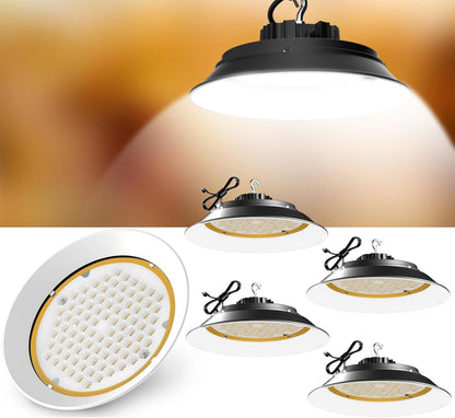 Lightdot 300W High Bay LED Shop Lights with Diffuser (Beam Angle: 120˚) 45000lm Strong Brightness High Bay LED Lights, AC100-277V Commerical UFO LED High Bay Lights for Warehouse Lighting