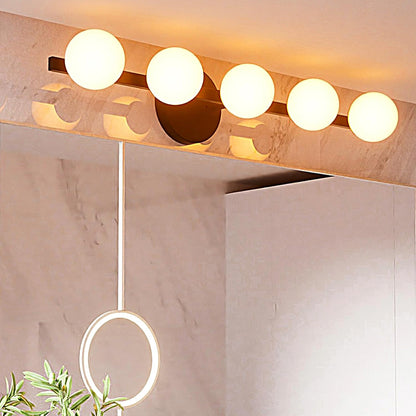 Lightdot Modern Bathroom Vanity Light, 25.6" Metal Frame with Globe Shatterproof Plastic Shades, Dimmable G9 Base Vanity Light for Bathroom/Livingroom/Mirror/Cabinet/Hallway