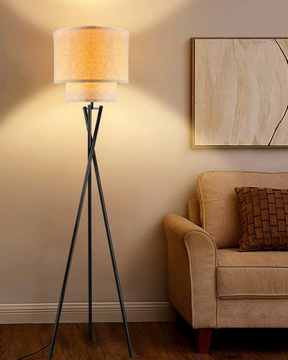 Lightdot Dimmable Globe Modern Floor Lamp, Gold Standing Lamps with 3PCS 3000K G9 Bulbs, Mid Century Modern Floor Lamp for Living Room/Bedroom