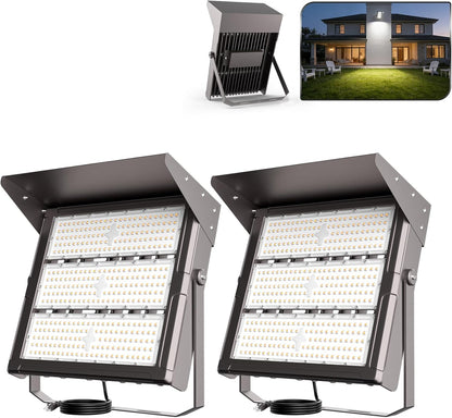 Lightdot 400W Outdoor LED Flood Lights with Brim, LED Stadium Lights