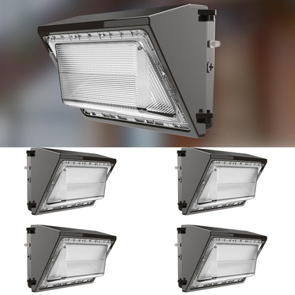 Lightdot 4 Pack 250W LED Wall Pack Lights, Black Outside LED Exterior Light