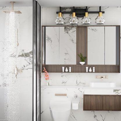 Lightdot Bathroom Light Fixtures, 27.5"x4"x5"(LxWxH) Bathroom Vanity Lights Fixtures Over Mirror, Gold Vanity Lights with Glass Shade for Bathroom Livingroom Kitchen Hallway Cabinet Porch
