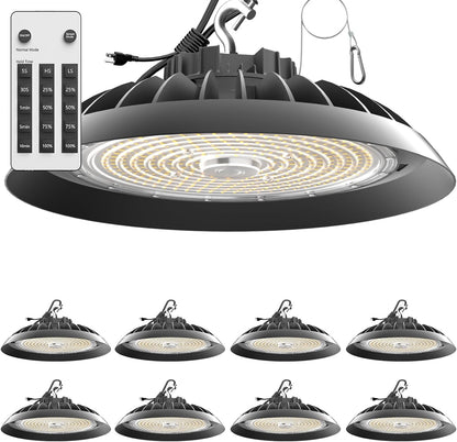 Lightdot 300W LED High Bay Light 45000lm High Bay LED Shop Lights with Smart Control (Simple ON/Off & Motion Sensor Option) Plug and Play for 20-40FT Height Warehouse/Garage/Barn-6Yrs Warranty