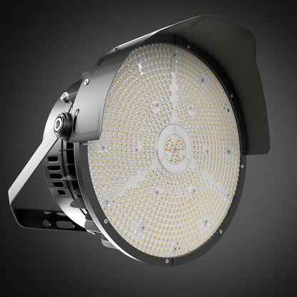 Lightdot LED Stadium Lights with Reflector (Reduce Light Loss, Can Be Removed) 100-277V Commercial High Bay Ballpark Lights with US Hook/Bracket Mount for Sport Fields/Courts