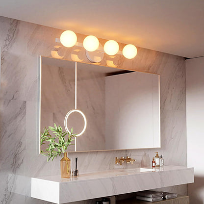 Lightdot Modern Bathroom Vanity Light, 25.6" Metal Frame with Globe Shatterproof Plastic Shades, Dimmable G9 Base Vanity Light for Bathroom/Livingroom/Mirror/Cabinet/Hallway
