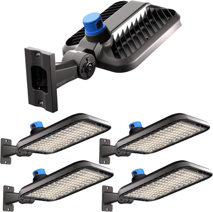 320W(350x1W LED) LED Parking Lot Lights Outdoor 48000LM 5000K Parking Lot LED Lights Commercial, IP65 Led Pole Light Arm Mount with Photocell (Driver Equipped, 7Yrs Warranty)