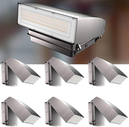 Lightdot 150W Ultra Bright LED Wall Pack Light, 22,500LM 5000K Adjustable Dusk-to-Dawn Security Light with Photocell, ETL Listed IP65 Waterproof for Warehouse, Yard, Garage