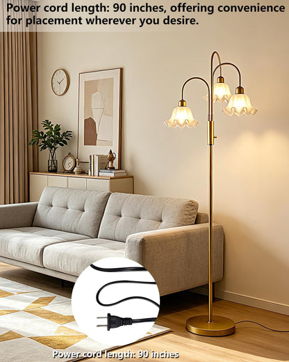 Lightdot Flower Floor Lamp for Living Room 3 Light Tree Floor Lamp