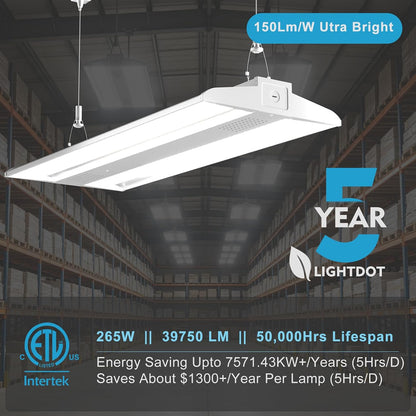 Lightdot 2FT 200W LED High Bay Light 30000LM High Bay Shop Light | Industrial Linear High Bay Troff Style, 5000K ETL Listed, 100-277V Aluminum, 7-Yr Warranty,for Garage/Workshop/Gym/Warehouse
