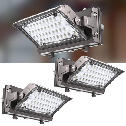 Lightdot 2Pack 150W LED Wall Pack Lights, 360° Adjustable Panel with Dusk to Dawn Photocell, 22500Lm 5000K, IP65 Waterproof & Advanced Heat Dissipation Outdoor Security Lighting(Height:10~20ft)