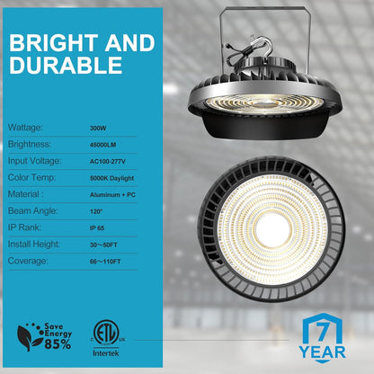 Lightdot LED Stadium Lights with Reflector (Reduce Light Loss, Can Be Removed) 100-277V Commercial High Bay Ballpark Lights with US Hook/Bracket Mount for Sport Fields/Courts