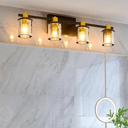 Lightdot Modern Bathroom Vanity Light, 26.5" Horizontal Metal Frame with Clear Glass Shades | Dimmable&Reversible Mounting | Vanity Lights for Bathroom Living Room Hallway Cabinet
