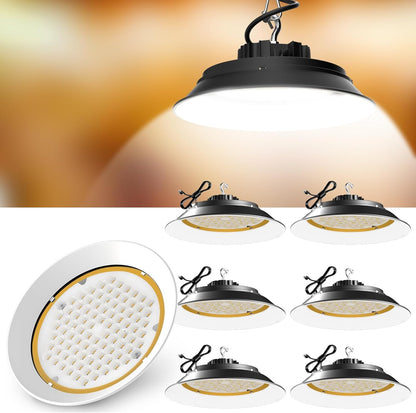 Lightdot 300W High Bay LED Shop Lights with Diffuser (Beam Angle: 120˚) 45000lm Strong Brightness High Bay LED Lights, AC100-277V Commerical UFO LED High Bay Lights for Warehouse Lighting