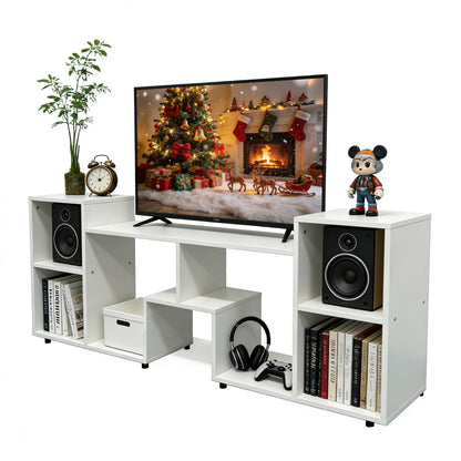 Lightdot TV Stand for TVs up to 55'', Modern Entertainment Center with Storage Open Shelf Large capacity for collection, Media Table TV Console for Living Room/Bedroom/Sofa Cabinet,Easy Assembly