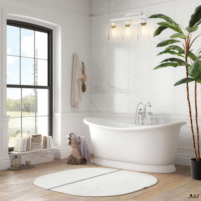 Lightdot 3-Light Bathroom Vanity Light, 16.5IN Modern Bathroom Light Fixtures with Clear Glass Waterproof Shades, Rust-Proof White Vanity Lights Over Mirror for Living Room Kitchen Hallway