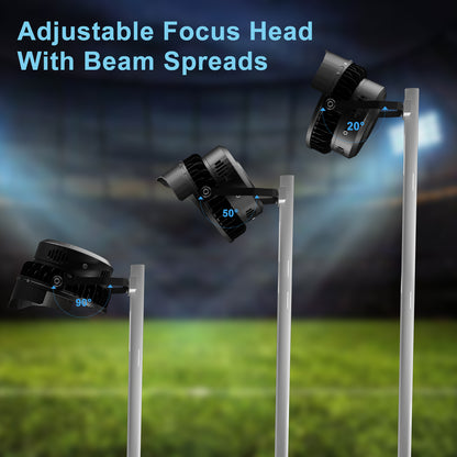 Lightdot 600W LED Flood Stadium Lights Outdoor 90000Lm (2400W Eqv.) LED High Mast Lights AC100-277V IP65 Waterproof Trunnion Mount Sport Count Light for Outdoor Stadium/Ballpark