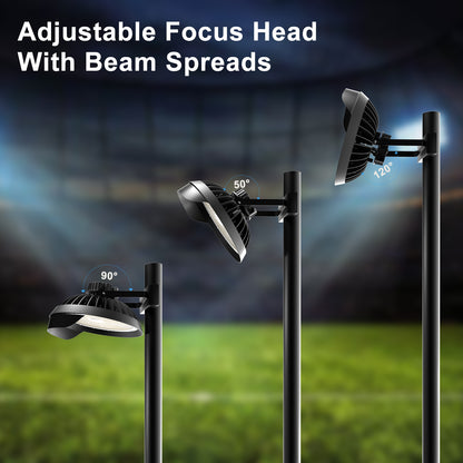 Lightdot 600W LED Stadium Lights with Reflector 100-277V 90000Lm Commercial LED Sport Lights with US Hook/Bracket Mount for Sport Fields/Courts