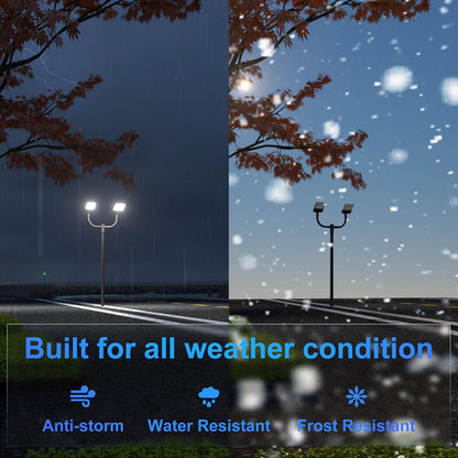 Lightdot Double Bullhorn Bracket for LED Parking Lot Light，180 Degree Mounting Bracket with 2-3/8" Slip Fitter Post Light for Dusk to Dawn Outdoor LED Shoebox Area Light Street Light
