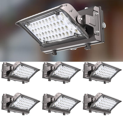 Lightdot 6Pack 150W LED Wall Pack Lights, 360° Adjustable Panel with Dusk to Dawn Photocell, 22500Lm 5000K, IP65 Waterproof & Advanced Heat Dissipation Outdoor Security Lighting(Height:10~20ft)