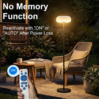 Outdoor Solar Floor Lamp for Patio, Cordless Standing Lamp 3000K