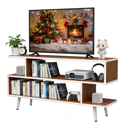 Lightdot TV Stand for TVs up to 45'', Modern Entertainment Center with 3 Open Storage Shelf Large capacity for collection,Media Console Table for Living Room/Entrance/Sofa Cabinet,Easy Assembly