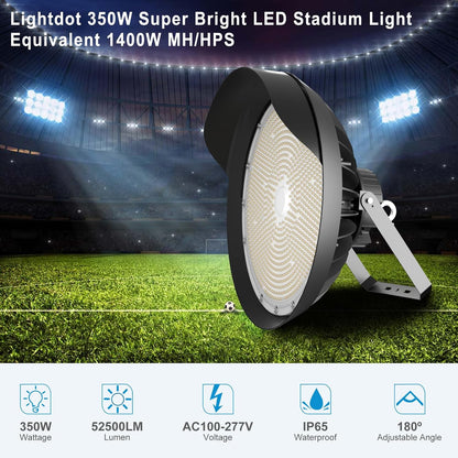 Lightdot 350W Outdoor Stadium Lights, 6080FT² Coverage Sport Lights