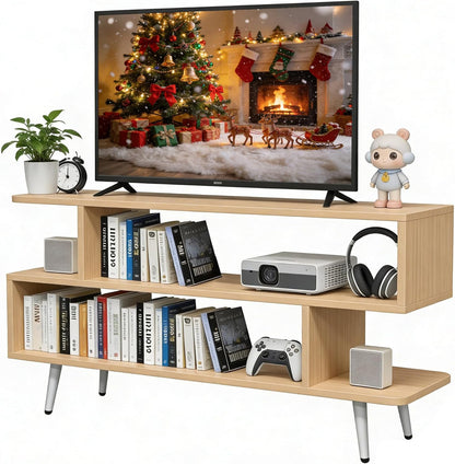 Lightdot TV Stand for TVs up to 45'', Modern Entertainment Center with 3 Open Storage Shelf Large capacity for collection,Media Console Table for Living Room/Entrance/Sofa Cabinet,Easy Assembly