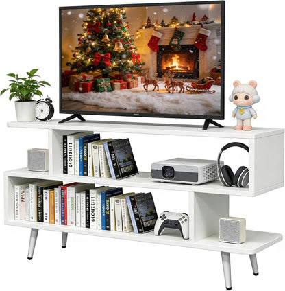 Lightdot TV Stand for TVs up to 45'', Modern Entertainment Center with 3 Open Storage Shelf Large capacity for collection,Media Console Table for Living Room/Entrance/Sofa Cabinet,Easy Assembly