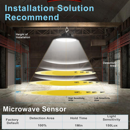 Lightdot High Bay LED Lights with Motion Sensor 200W High Bay Lights