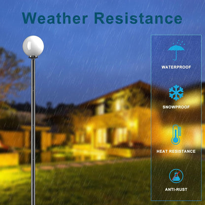 Lightdot 86'' Modern Outdoor Post Lights Globe Street Pole Lights Outdoor for Yard, 3000K IP65 Waterproof Heavy-Duty Aluminum Post Lamp Lighting with E26 LED Bulbs Included