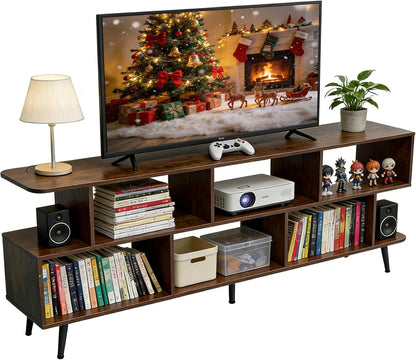 Lightdot 65 Inch TV Stand,up to 75 Inch TVs, Large Storage for Collection with 8 Open Shelves, Sturdy Media Console Table for Living Room/Entrance/Kitchen/Sofa Cabinet, Easy Assembly