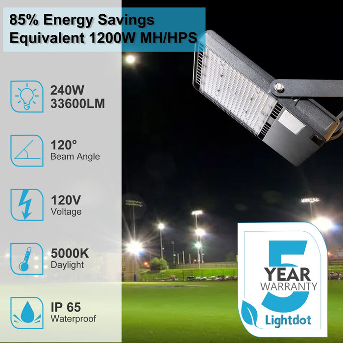 240W LED Flood Light Outdoor 5000K 42000Lm 1500W Equivalent Led