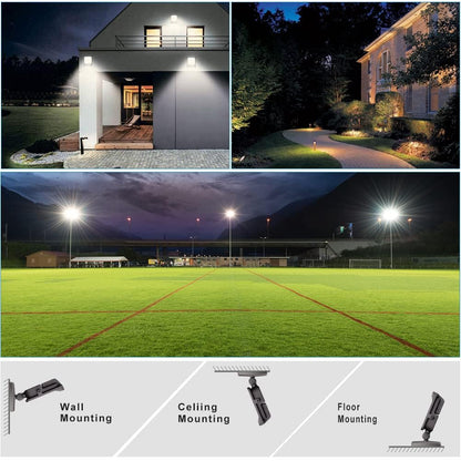 Lightdot 150W LED  Flood Lights Outdoor with Knuckle Dusk to Dawn Photocell