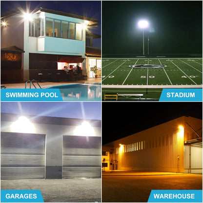 Lightdot 150W LED  Flood Lights Outdoor with Knuckle Dusk to Dawn Photocell