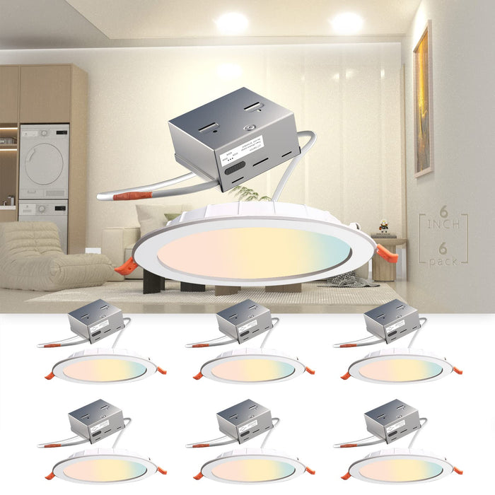 LED Recessed Lighting 6 inch  3CCT 3000K/4000K/5000K LED Can Lights Dimmable Resseced Light Fixtures