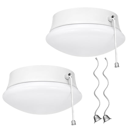 7” Modern LED Ceiling Light with Pull Chain 12W 4000K, Flush Mount Lighting for Closets /Bedroom/Corridor