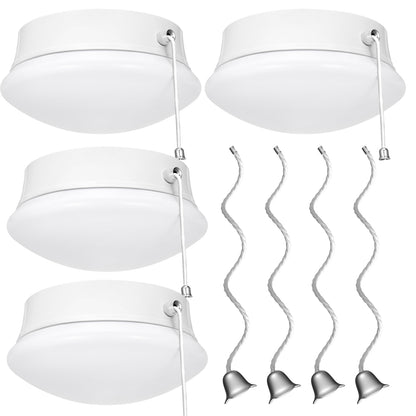 7” Modern LED Ceiling Light with Pull Chain 12W 4000K, Flush Mount Lighting for Closets /Bedroom/Corridor