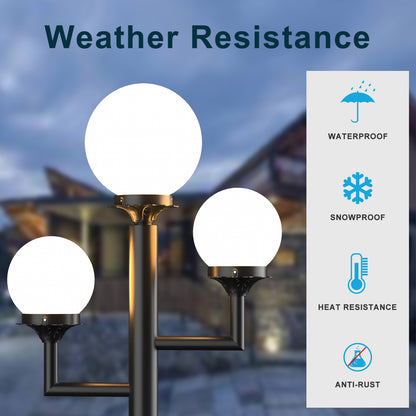 Lightdot 79" Outdoor Led Post Lights, 3-Head Aluminum Street Light Pole Lamp with E26 LED Bulbs Included (Bulb Replaceable), IP65 Waterproof Outdoor Post Light Fixtures for Garden/Yard/Patio