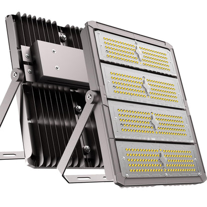 Upgrade 450W (480x1W LED) LED Flood Light Outdoor 67500Lm Led Stadium Light with Adjustable Bracket, IP65 AC100-277V Commercial Area Lighting with Plug for Backyard/Basketball Court-2Pack