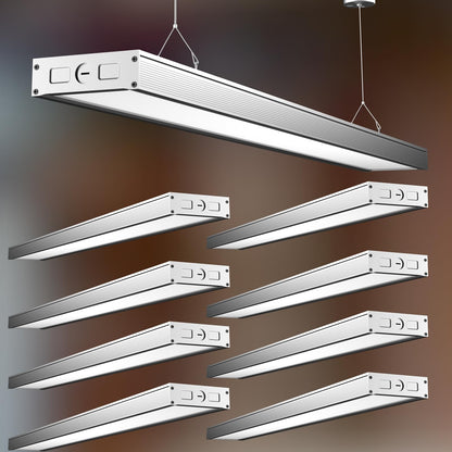 Lightdot 4FT-5IN LED Wraparound Shop Lights, 【Driver Equipped, 5 Years】 50W 4FT LED Shop Light Fixtures for Garage Workshop, 7000LM [Eqv. 400W] 5000K, White, Fluorescent Light Replacement-8Pack