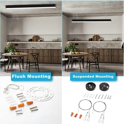 Lightdot 4ft LED Flush Mount Ceiling Light, 50W Linear Kitchen Ceiling Light Fixtures, 7000LM 5000K Led Wrap-Around Shop Lights