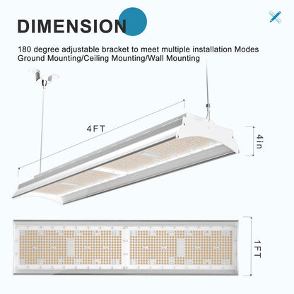 Lightdot 500W(576 * 1W LED) Linear High Bay Light, 75000LM [Eqv. 2000W MH], Heavy-Duty Aluminum LED High Bay Shop Light, 100-277V 5000K Commercial Lighting for Warehouse, Gym