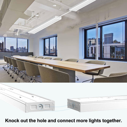 Lightdot 4ft LED Flush Mount Shop Light Fixture, 50W Linear Office Ceiling Light Fixtures, 7000LM 5000K Led Wrap-Around Shop Lights