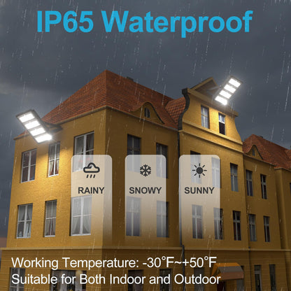 Upgrade 450W (480x1W LED) LED Flood Light Outdoor 67500Lm Led Stadium Light with Adjustable Bracket, IP65 AC100-277V Commercial Area Lighting with Plug for Backyard/Basketball Court-2Pack