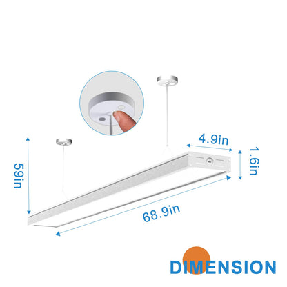 Lightdot 4ft LED Flush Mount Shop Light Fixture, 50W Linear Office Ceiling Light Fixtures, 7000LM 5000K Led Wrap-Around Shop Lights